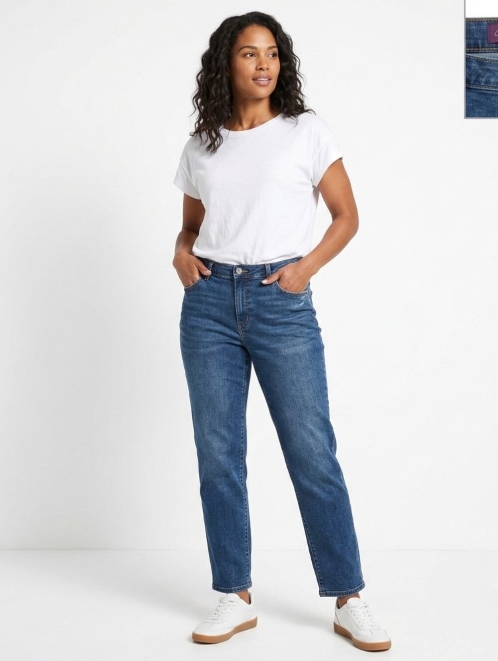 Riders by Lee Relaxed Fit Straight Leg Jeans Size 12 Petite Dark Wash